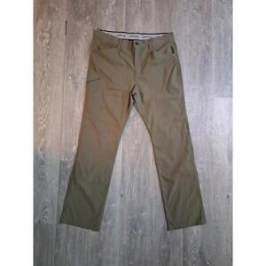 Orvis Tech Cargo Pants Mens Sz 38X34 Olive Green Nylon Stretch Hiking Outdoors